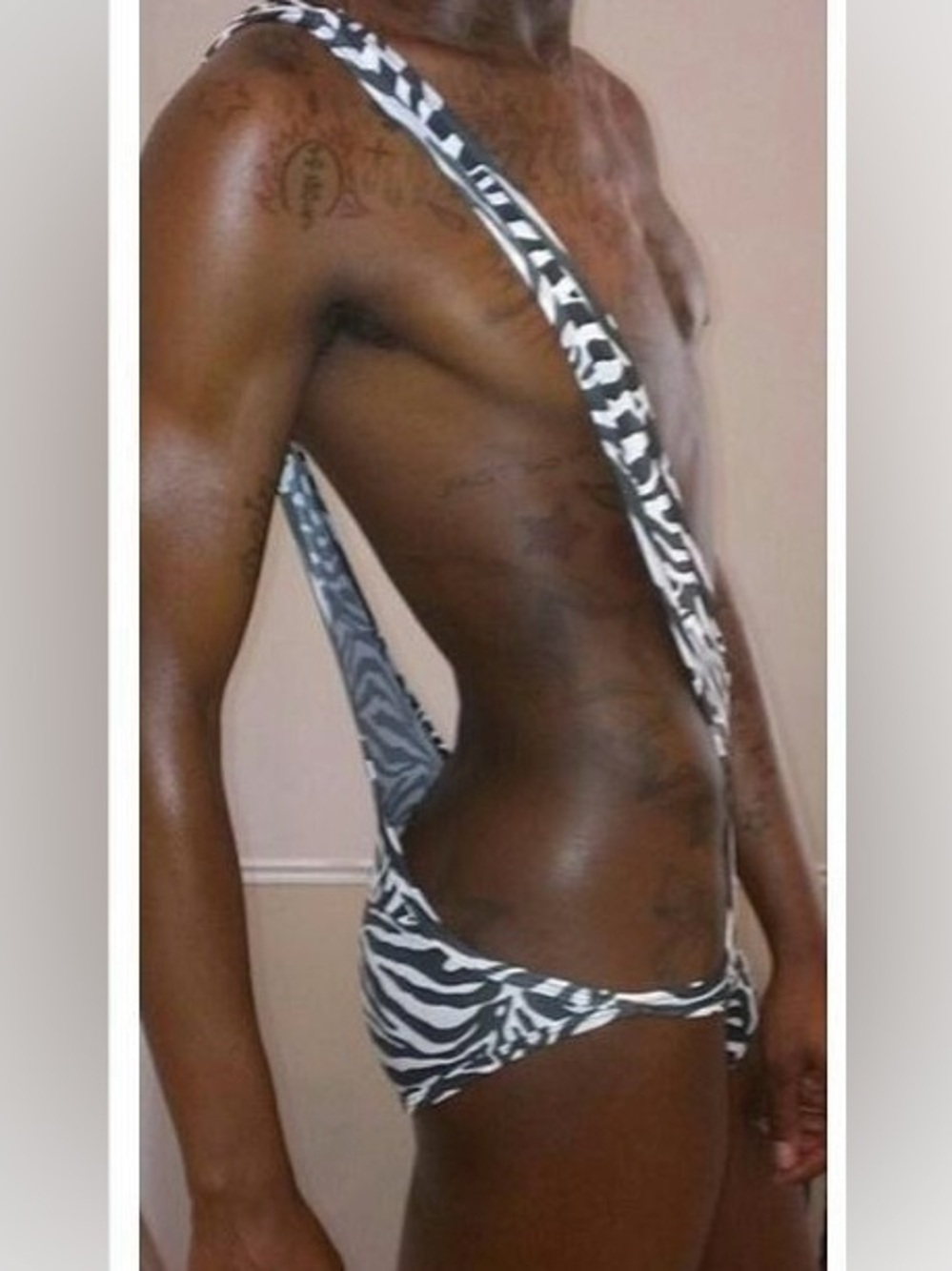 LG-XL Candyman Zebra Singlet Costume Outfit